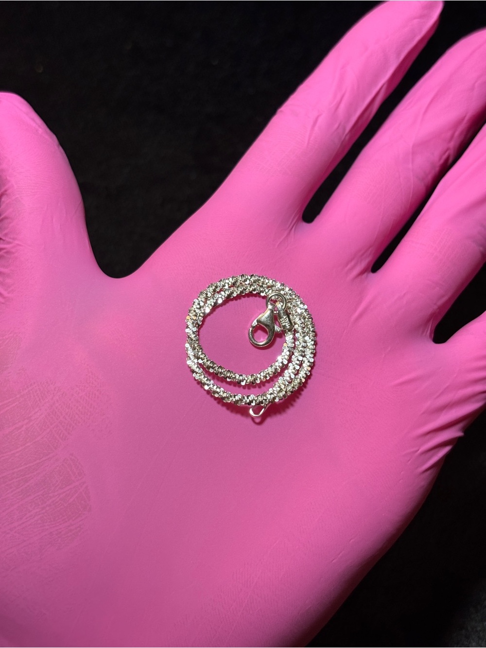 2mm .925 Sterling Silver Italian Made Dainty Twisted Rock Bracelet 7in.